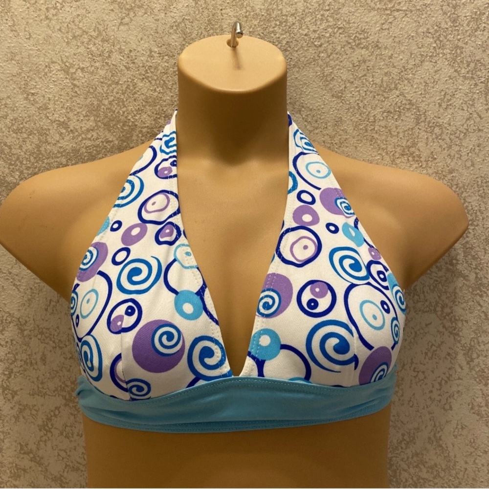 Vibrant Swirl Halter Bikini Top